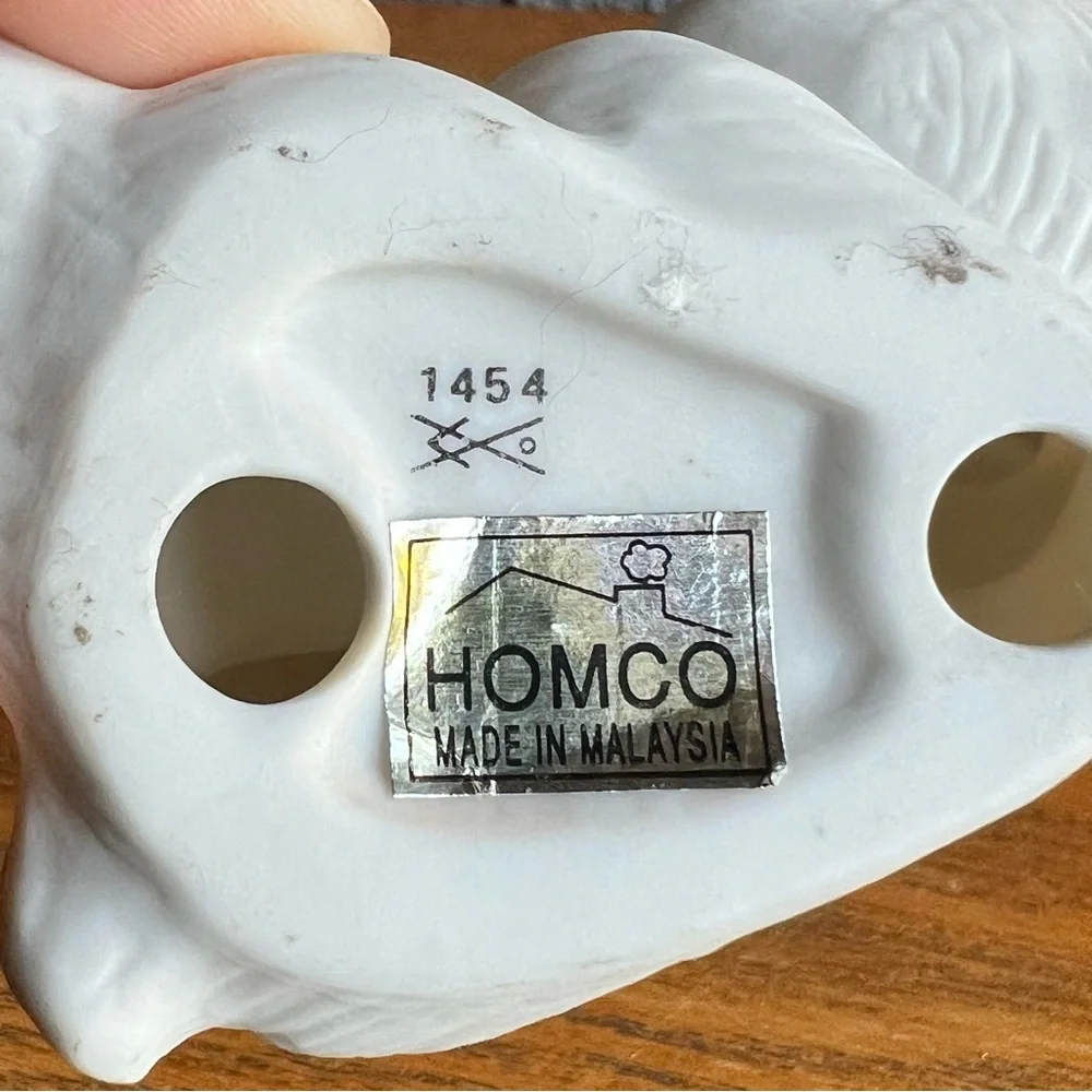 Homco White Bunny Figurines